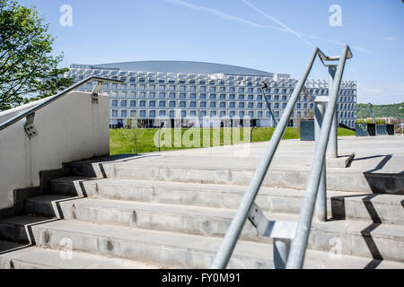 Vue de Sala Polivalenta, Cluj-Napoca, Roumanie Banque D'Images