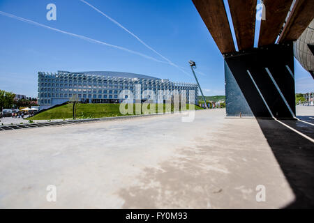 Vue de Sala Polivalenta, Cluj-Napoca, Roumanie Banque D'Images