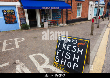 Civières poissonnerie, Burnham Market, North Norfolk, UK Banque D'Images