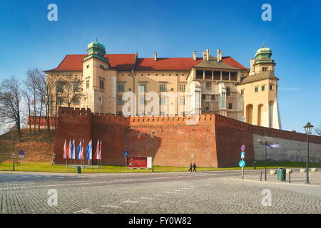 Le Quartier Gothique, le château de Wawel à Cracovie (Cracovie), la Pologne, l'Europe Banque D'Images