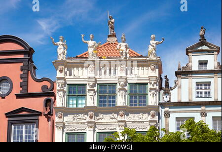 Gdansk, immeuble d'or sur le marché depuis longtemps, la Pologne, l'Europe Banque D'Images