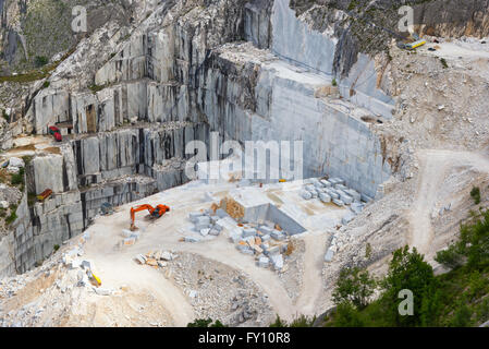 Carrière de marbre de Carrare, en Toscane, Italie Banque D'Images