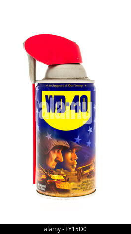 Winneconne, WI - 20 Avril 2015 : Pouvez de WD-40 edition spéciale à l'appui de nos troupes. Banque D'Images