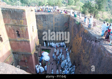 Ethiopia-Northern à Pâques ,Axum, Lalibela, Gondar, le Lac Tana, le singe Gélada, monastères, les marchés et les gens. Banque D'Images