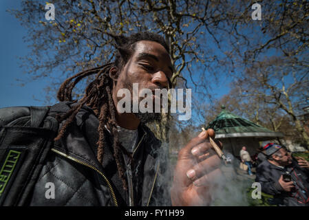 Hyde Park, London, UK. 20 avril, 2016. Des centaines de personnes ont participé, le cannabis pro annuel rassemblement à Hyde Park Crédit : ZUMA aujourd'hui sur le fil/Alamy Live News Banque D'Images