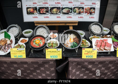 Sampuru - répliques d'aliments en plastique affichage en restaurant, quartier d'Akasaka à Minato ward spécial, la ville de Tokyo, Japon Banque D'Images