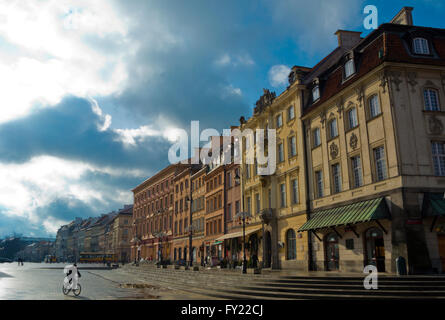 Krakowskie Przedmieście, au Plac Zamkowy, la Place du Château, le centre de Varsovie, Pologne Banque D'Images