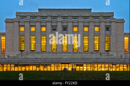 Bâtiment principal, le bâtiment A, Palais des Nations, ONU, Genève, Suisse Banque D'Images