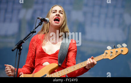 BARCELONA - 30 MAI : Haim (band), les performances par Heineken Primavera Sound Festival 2014 (PS14). Banque D'Images