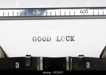 Bonne chance mots tapés sur old typewriter Banque D'Images