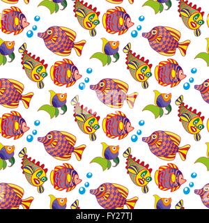 Poissons avec motif Illustration de Vecteur