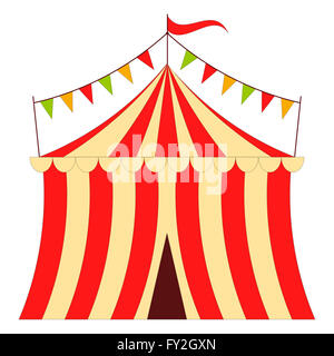 Tente de cirque isolé sur fond blanc. L'illustration. Banque D'Images