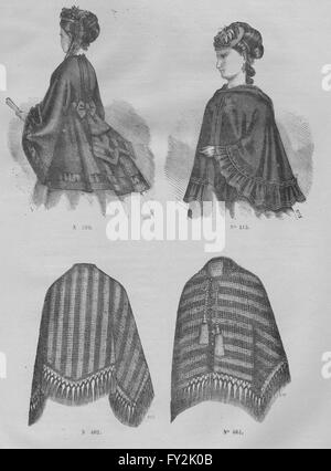 Mode : vêtements dames, antique print 1869 Banque D'Images