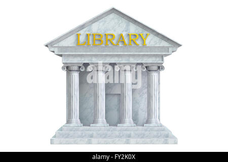 Bâtiment de la bibliothèque avec des colonnes, rendu 3D Banque D'Images