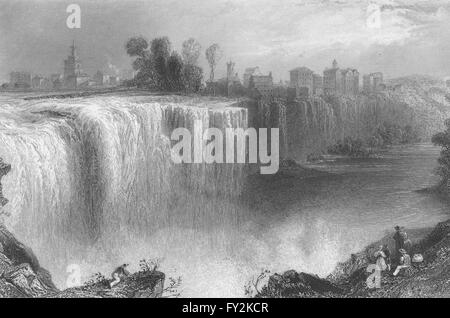 La Tombe de Genesee, Rochester, New York. WH BARTLETT, antique print 1840 Banque D'Images