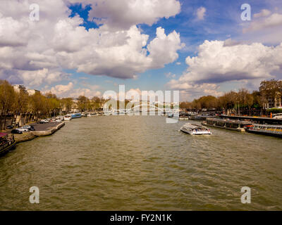 Seine et Passerelle Debilly (passerelle), Paris, France. Banque D'Images