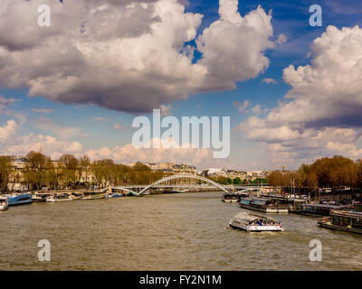 Seine et Passerelle Debilly (passerelle), Paris, France. Banque D'Images