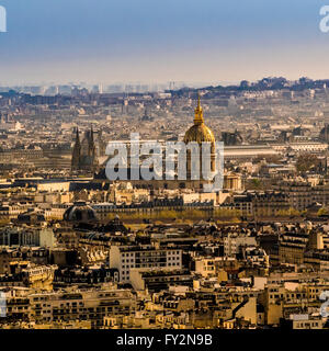 Vue aérienne des Invalides, Paris, France. Banque D'Images