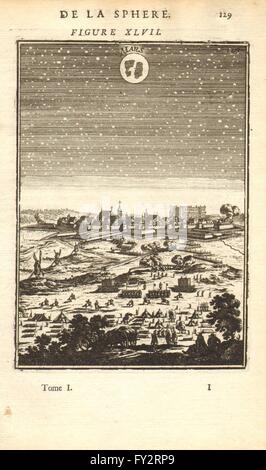 MARS : Vue de la planète dans le ciel nocturne. MALLET, antique print 1683 Banque D'Images