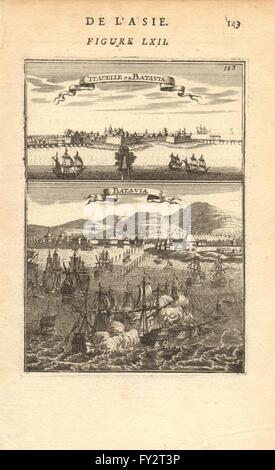 DUTCH EAST INDIES : 'Citadelle de Batavia (Jakarta)' de l'Indonésie. MALLET, 1683 Banque D'Images