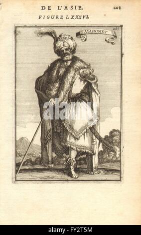 Prophète Mohammed : Mohammed محمد‎ 'Mahomet'. L'Islam Muslim musulman. MALLET, 1683 Banque D'Images