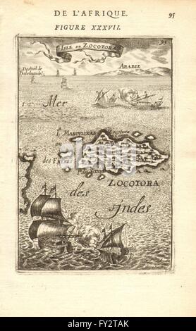 L'île de Socotra : 'Isle de Zocotora'. Océan Indien.Bab-el-Mandeb.MALLET, 1683 map Banque D'Images