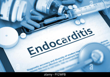 Le diagnostic d'endocardite infectieuse. Concept médical. Banque D'Images