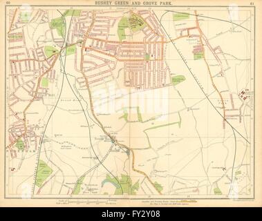Londres SE : Rushey Green Grove Park Catford Sydenham, Beckenham inférieur 1921 map Banque D'Images
