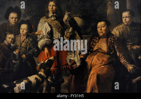 Daniel Schultz le jeune (1615-1683). Peintre allemand. Falconer de Crimée du Roi Jean II Casimir avec sa famille, également connu sous le nom de Portrait de famille, 1664. Huile sur toile. Le Musée de l'Ermitage. Saint Petersburg. La Russie. Banque D'Images