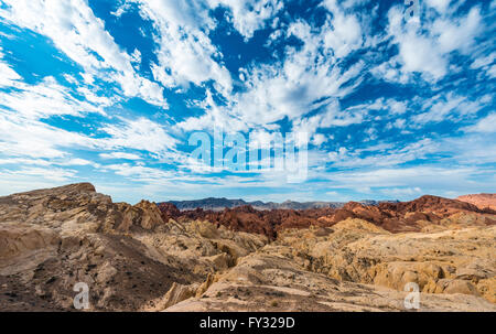 Fire Canyon, silice, rocher de grès rouge, orange Valley of Fire State Park, Mojave Desert, Nevada, USA Banque D'Images