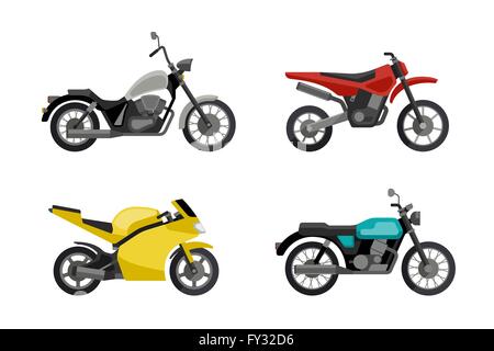Motos dans télévision style. Illustration de Vecteur