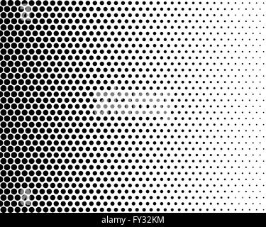 Points de trame de base en effet noir et blanc couleur. Effet de demi-teintes. Halftone Dot. Noir blanc demi-teinte. Banque D'Images