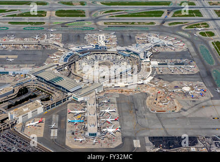 Vue aérienne, l'Aéroport International de San Francisco, Bay Area, à San Francisco, Californie, USA Banque D'Images