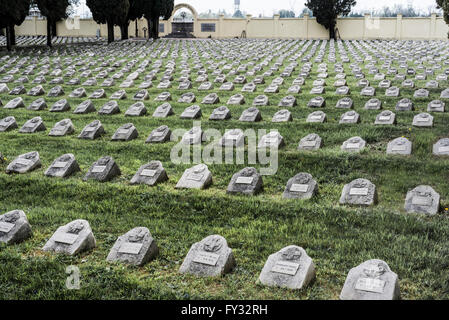 Tombes de guerre dans le cimetière militaire di Fogliano Redipuglia, plus de 14 000 morts de l'armée austro-hongroise, la Première Guerre mondiale Banque D'Images