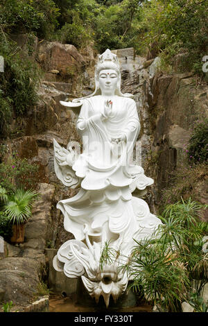 Statue de la déesse bouddhiste ou Gunayin Kwan Giu ou Kaun Kam, bodhisattva féminin, dix mille bouddhas Monastery, Sha Tin Banque D'Images