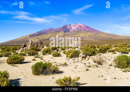 Montagne et désert dans le Parc National, Uyuni, Bolivie Banque D'Images