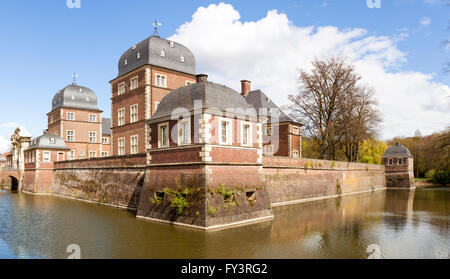 Vue panoramique du château de Ahaus, château à douves dans la région du Münsterland de Rhénanie du Nord-Westphalie Banque D'Images