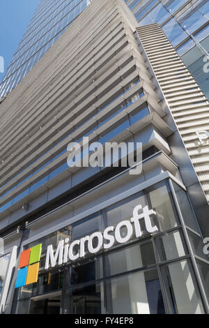 Façade, Microsoft Technology Center, 8e Avenue, New York, USA Banque D'Images