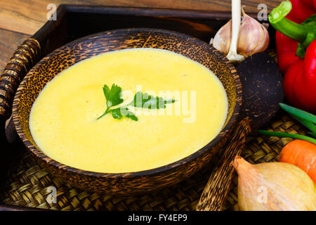 Pumpkin-Potato Crème de purée Banque D'Images