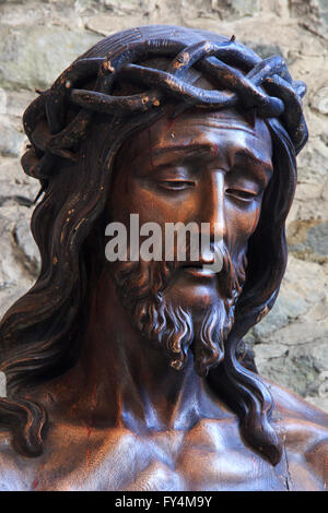 Jésus Christ à la chapelle de saint Basile (1134-1149) à l'intérieur de la basilique du Saint-sang à Bruges, Belgique Banque D'Images