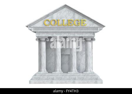 College Building avec colonnes, rendu 3D Banque D'Images