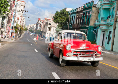 Street view horizontale à La Havane, Cuba. Banque D'Images