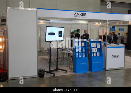 Crocus Expo à Moscou, Moscou, Russie - 15 Avril 2016 : Anker company au Photoforum 2016 Banque D'Images