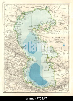 Des profondeurs de la mer Caspienne. Bakou. Province transcaspien. Astrakhan. JOHNSTON, 1920 map Banque D'Images