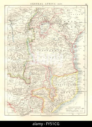 L'Afrique coloniale 'Kenya'/Kenya Tanzanie Territoire Tanganyika colonie 1920 map Banque D'Images