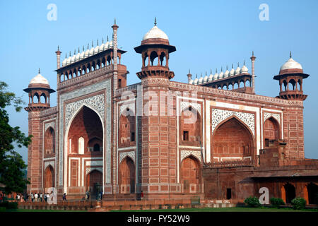 Grande porte, Taj Mahal, Agra, Uttar Pradesh, Inde Banque D'Images