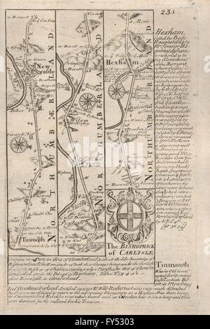 Sur Tynemouth-Newcastle Tyne-Ovington-Rillieux route par Owen & Bowen, 1753 Banque D'Images