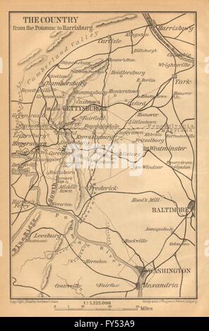 Environs de Gettysburg. Virginia Maryland. Washington Baltimore, 1904 Ancien site Banque D'Images
