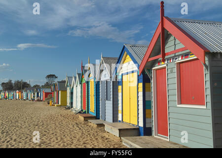 Fameuses boîtes dans la plage de Brighton, à Melbourne, Victoria, Australie Banque D'Images