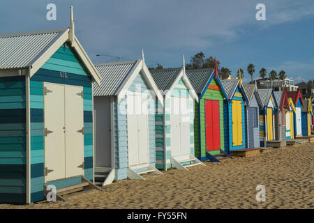 Fameuses boîtes dans la plage de Brighton, à Melbourne, Victoria, Australie Banque D'Images